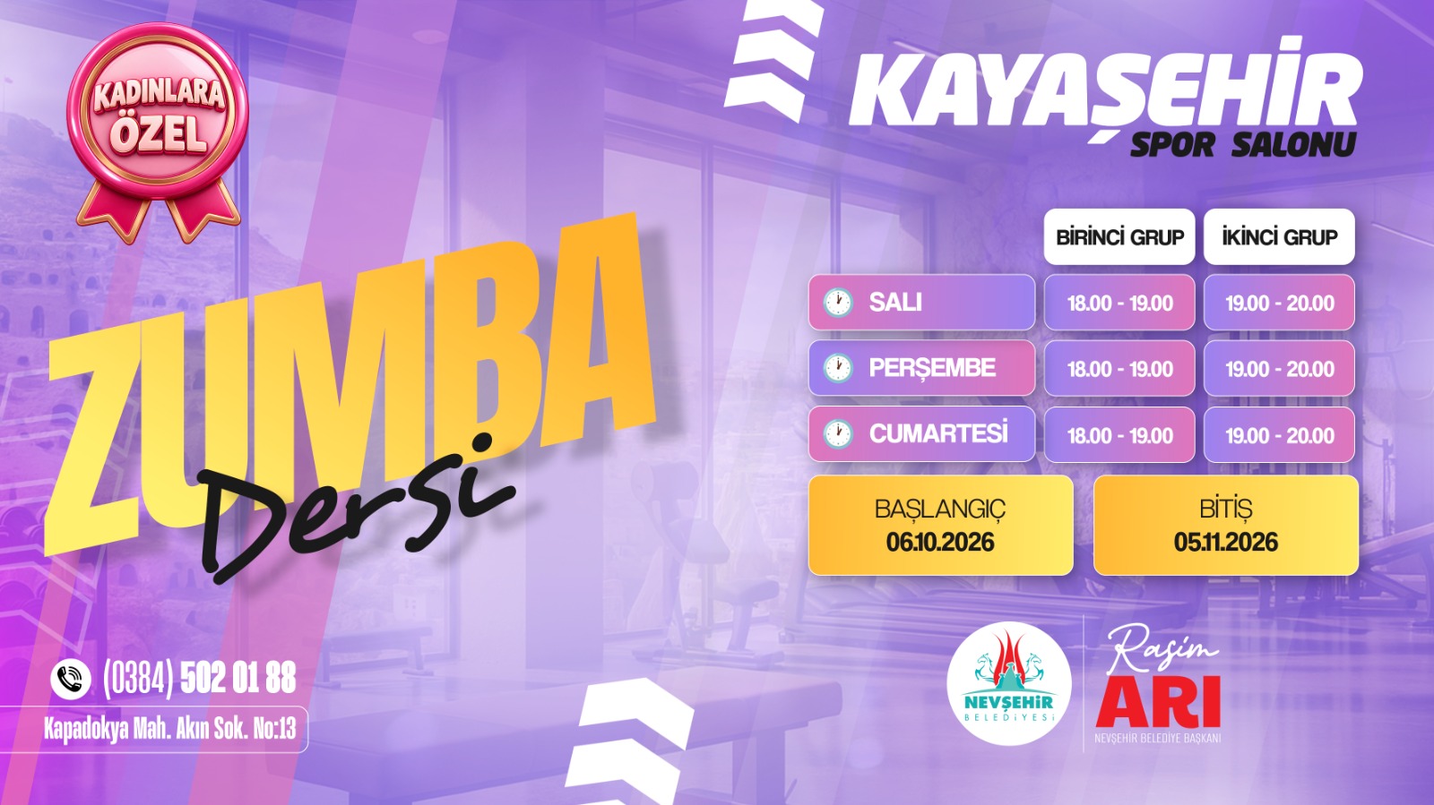 Kadınlara Özel Zumba ve Pilates Kursları Başlıyor