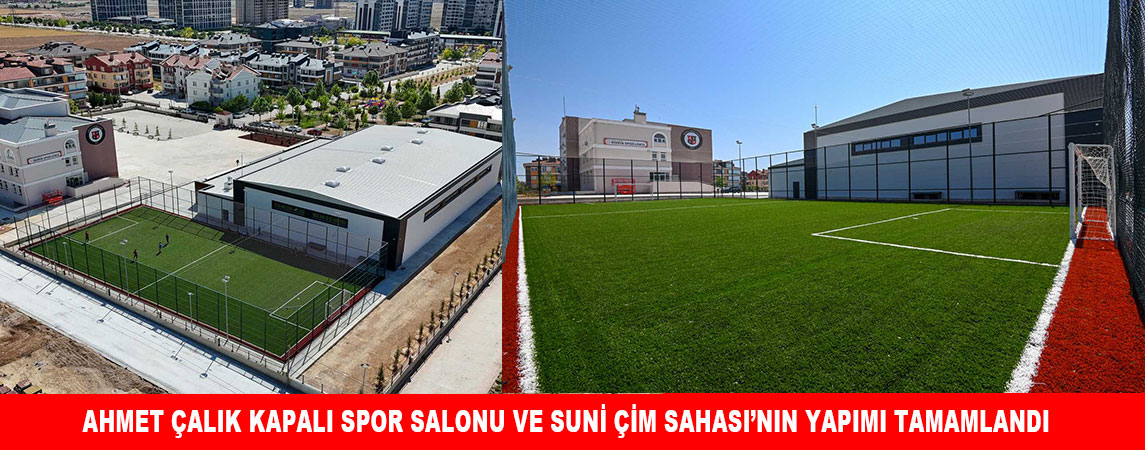 SELÇUKLU BELEDİYESİ EĞİTİMİN DE EN BÜYÜK DESTEKÇİSİ AHMET ÇALIK KAPALI SPOR SALONU VE SUNİ ÇİM SAHASI’NIN YAPIMI TAMAMLANDI