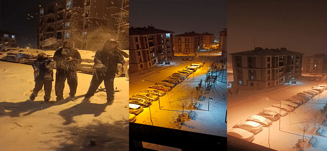 KONYA MERKEZDE BEKLENEN KAR GELDİ