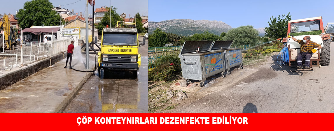 ÇÖP KONTEYNIRLARI DEZENFEKTE EDİLİYOR